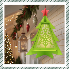 CrafTreat Lanternes en papier à faire soi-même - Sapin de Noël-4