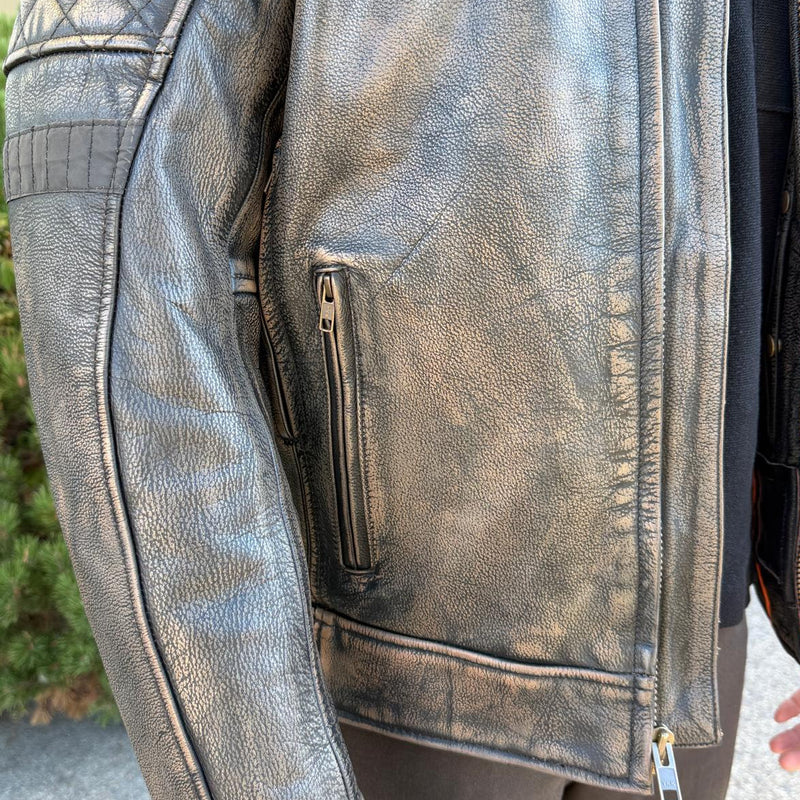 Unik International Men's Reflective Stripe Motorcycle Jacket-7