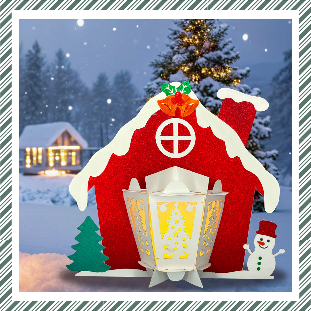 CrafTreat Lanternes en papier à faire soi-même – Maison d'hiver-4