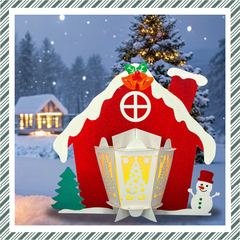CrafTreat Lanternes en papier à faire soi-même – Maison d'hiver-4