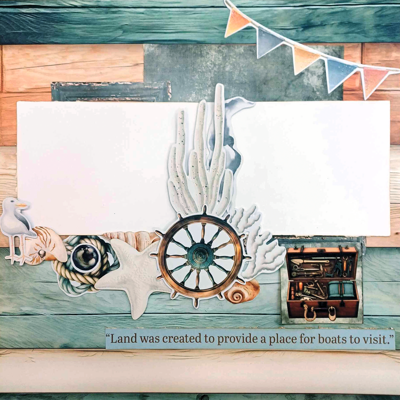 Colección de álbumes de recortes Maritime Tides de 12x12 de 3Quarter Designs-11