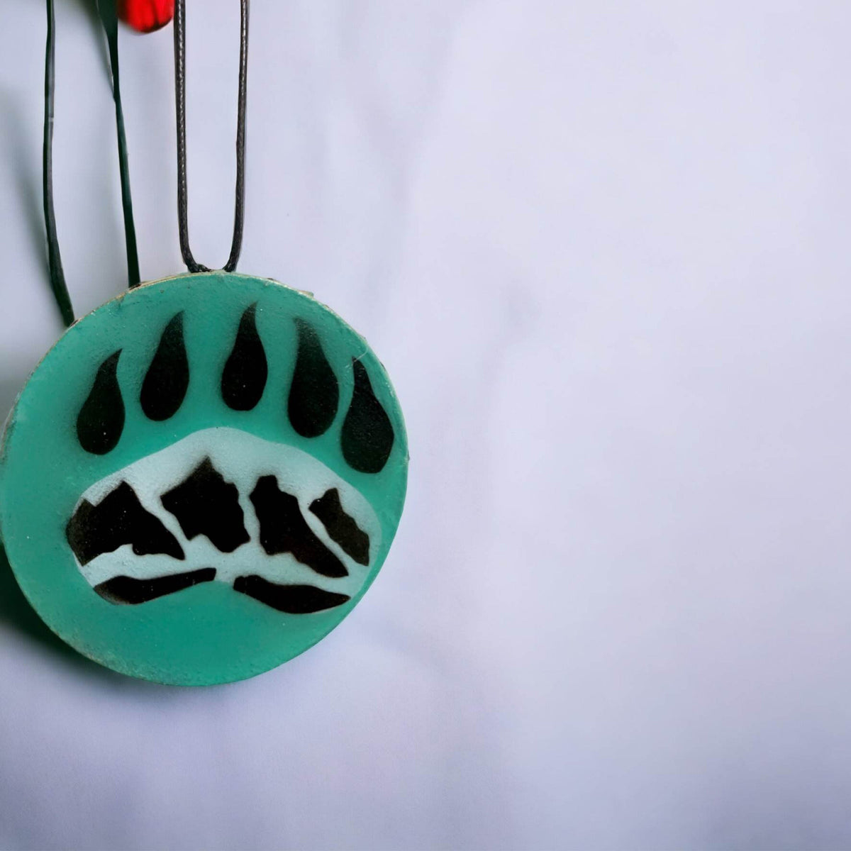 Interior Rear View Mirror Hanging (Drum) paw green