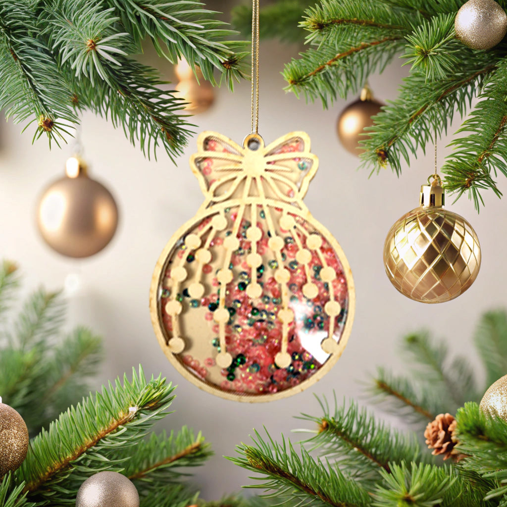 CrafTreat 3D Shaker Chipboard - Round Bauble-1