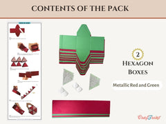CrafTreat Scrapbook Hexagon Roll up - Metallic Red & Green-4