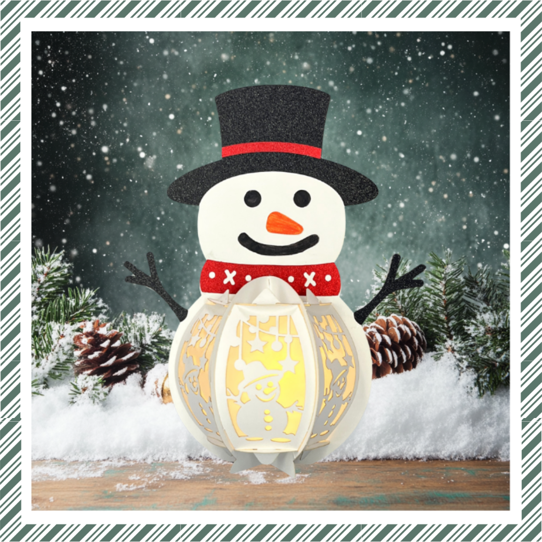 CrafTreat Lanternes en papier à monter soi-même - Bonhomme de neige-4