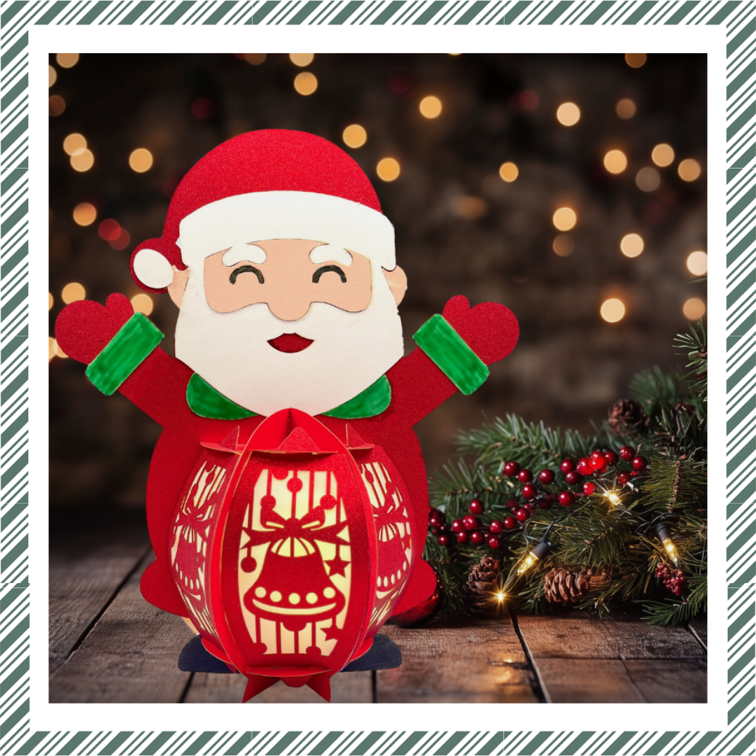 Lanternes en papier CrafTreat à faire soi-même - Père Noël-4