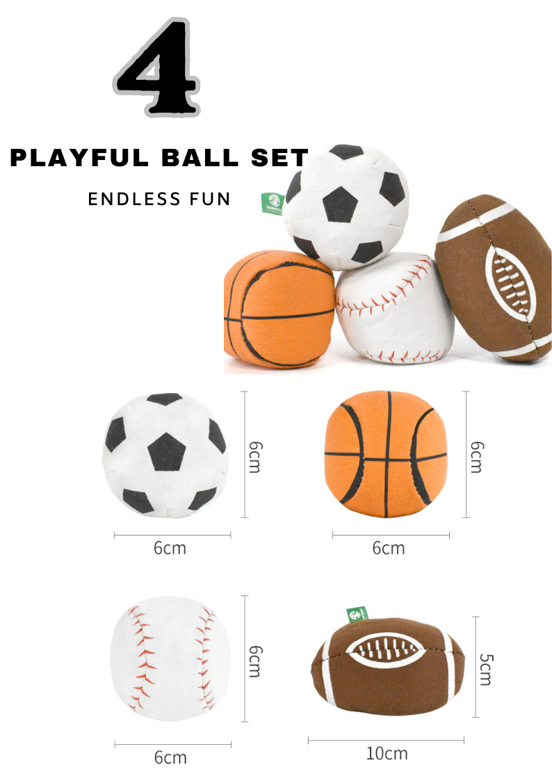 100% Silvervine/Catnip Filled Sport Ball Set - 4-Pack-2