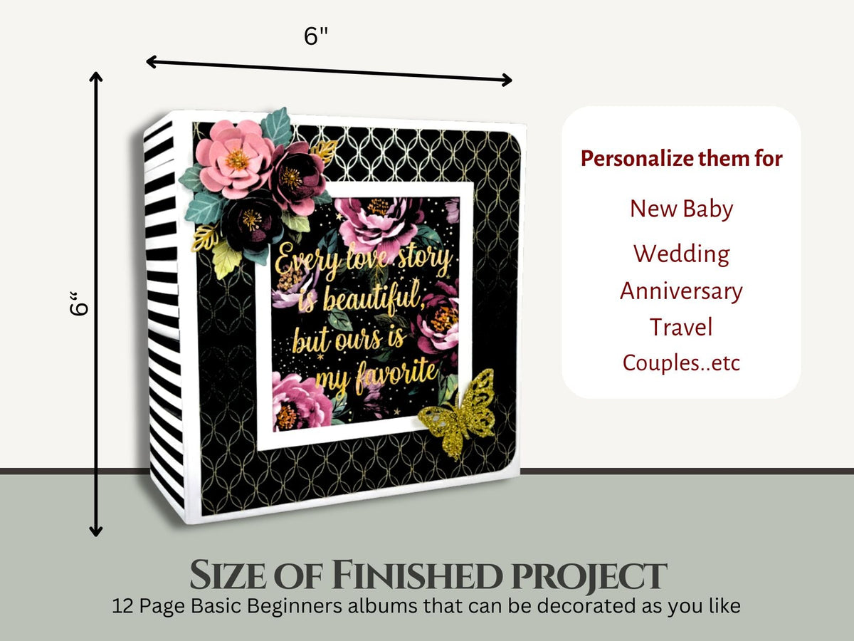 CrafTreat Scrapbook Blank Precut Album Base - Basic 6x6 - White and Ivory-5