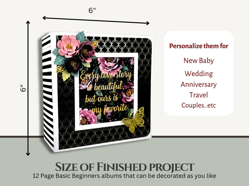 CrafTreat Scrapbook Blank Precut Album Base - Basic 6x6 - White and Ivory-5