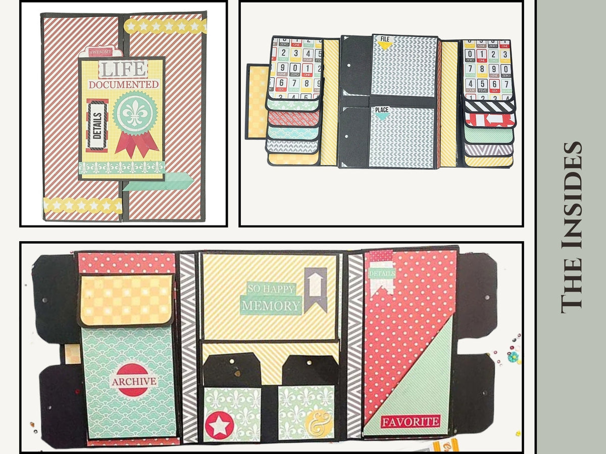 CrafTreat Scrapbook Blanks - Gate Fold Folio - Black Color-5