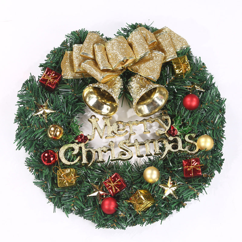 Wooden Christmas Garland Wreath Window Decoration – Red Berry Bowknot Holiday Decor, 30cm-3