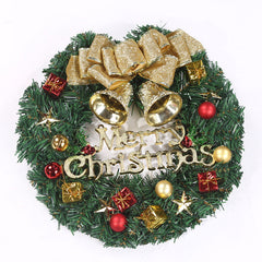 Wooden Christmas Garland Wreath Window Decoration – Red Berry Bowknot Holiday Decor, 30cm-3