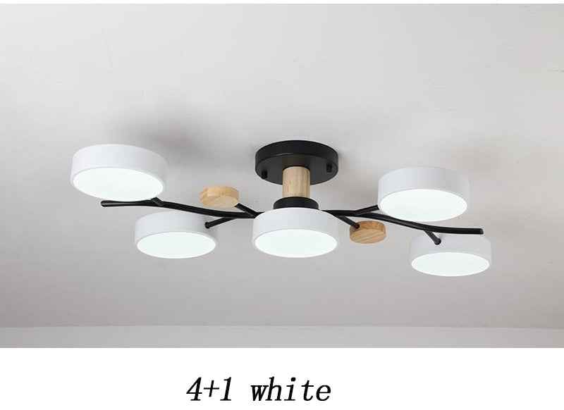 Nordic Simple Log Macaron Living Room LED Ceiling Light-4