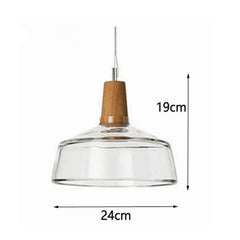 Modern Glass Pendant Light With Wood Accent-13