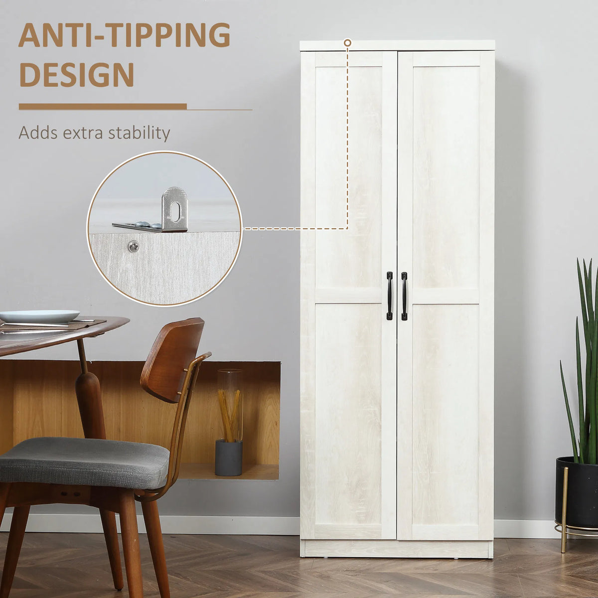 63-Inch Kitchen Pantry Cabinet – 5-Tier Storage Cabinet with Doors & Adjustable Shelves (Canada & United States Delivery Only)-5