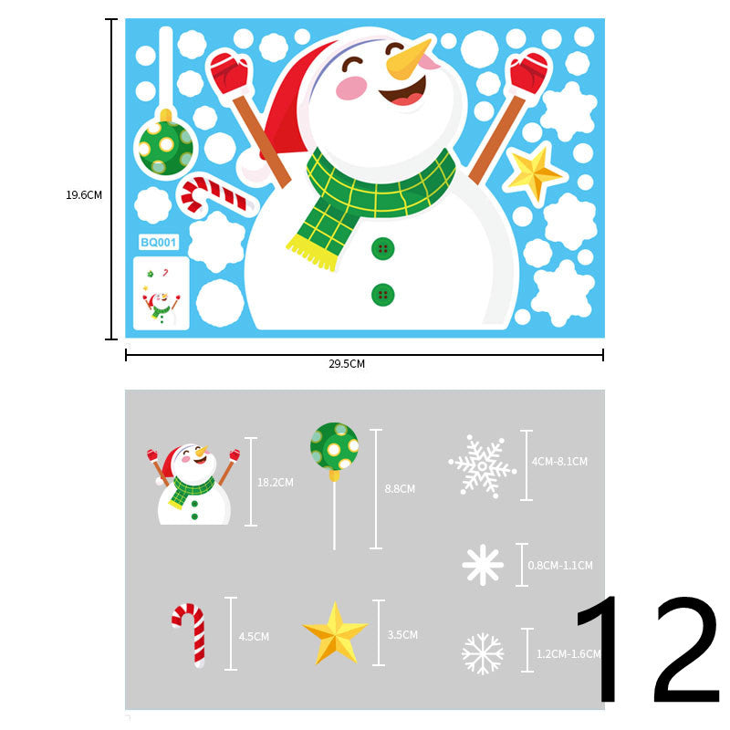 Christmas Decorations Glass Electrostatic Stickers-13