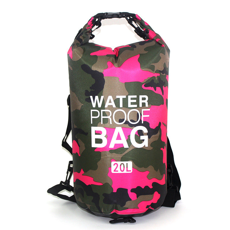 Outdoor Waterproof Bag Camouflage Polyester Double Shoulder Waterproof Bag Portable Beach Backpack-6