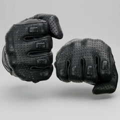 Open Road Men's Perforated Armored Leather Motorcycle Gloves-8
