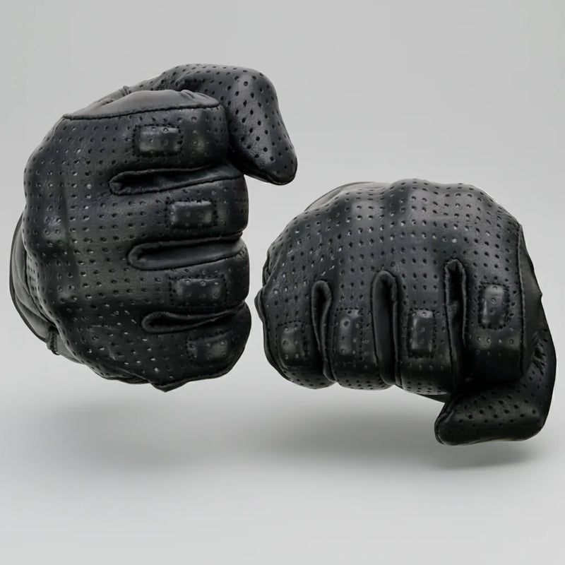 Open Road Men's Perforated Armored Leather Motorcycle Gloves-8
