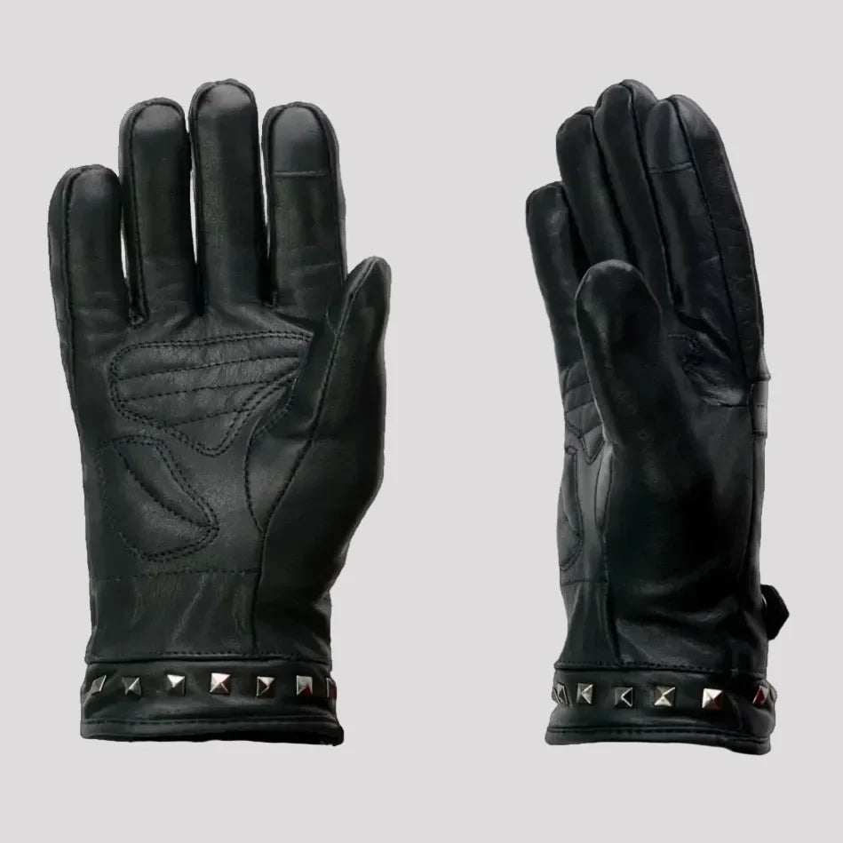 Open Road Women's Touch Tip Leather Motorcycle Gloves-6