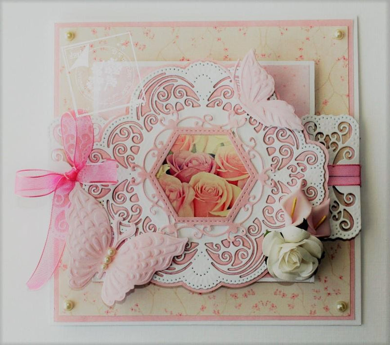 Joy Crafts - Cut & Emboss Die - Ornament With Carving & Flowers-3