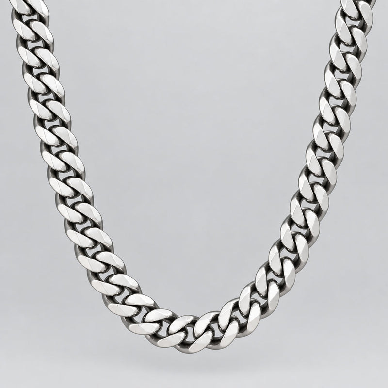 Men’s Gunmetal Stainless Steel Cuban Chain Necklace. Heavy-Duty Biker Style-1