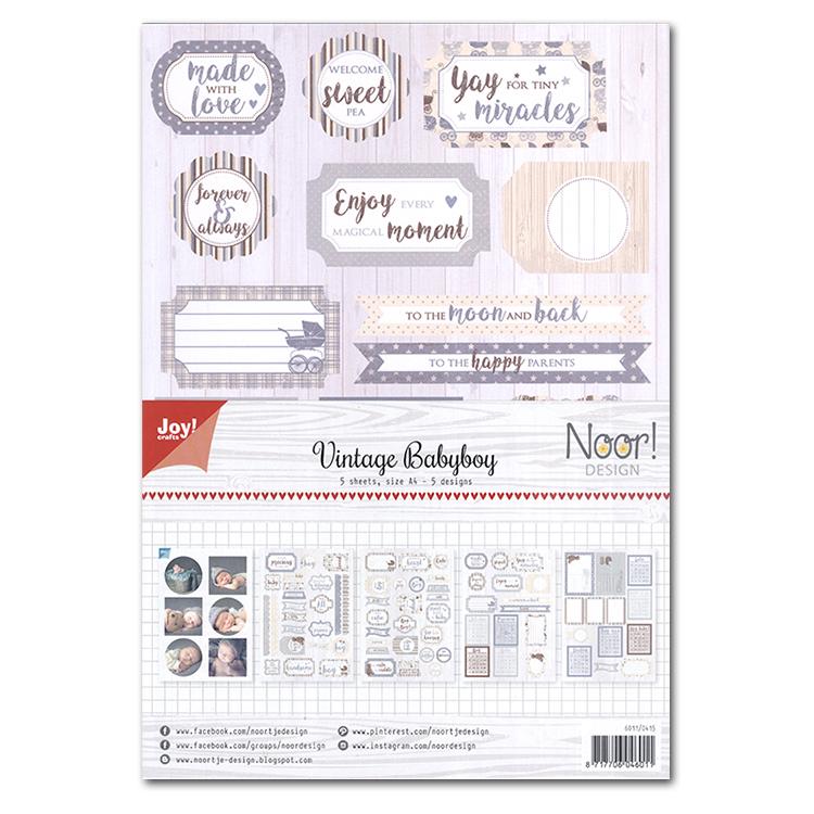 Joy! Crafts A4 Cutting Sheets Vintage Baby Girl (5 Sheets)-1