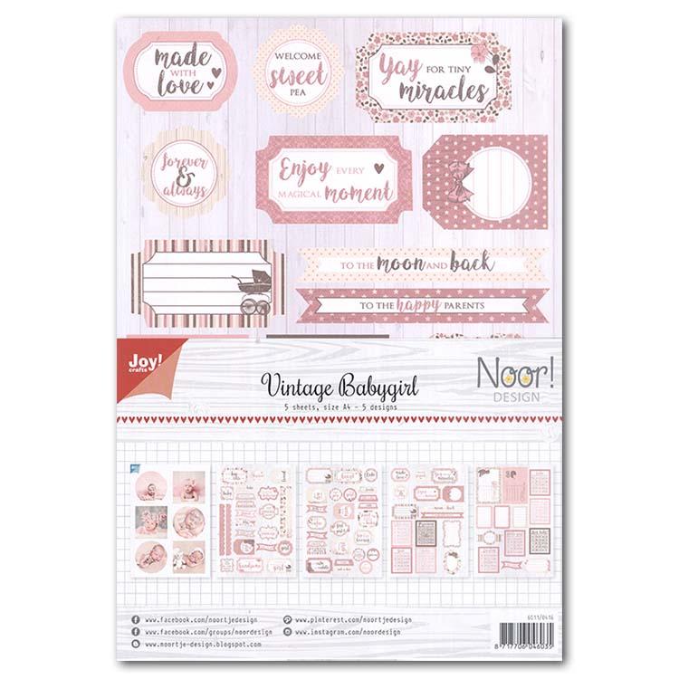 Joy! Crafts A4 Cutting Sheets Vintage Baby Boy (5 Sheets)-1