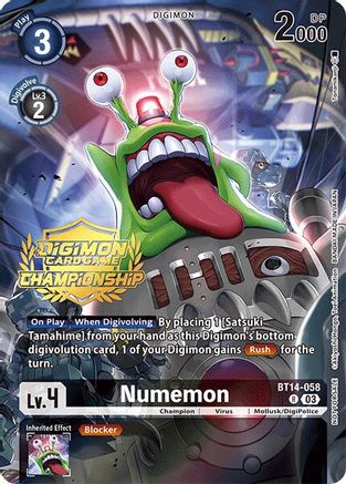 Numemon (Championship 2024 Tamers Pack) (BT14-058) - Blast Ace Foil-1
