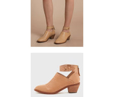 Women’s Leather Ankle Boots – Cut-Out Buckle Strap Booties with Back Zipper-4