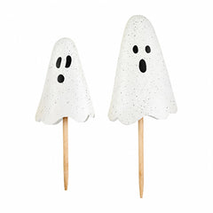Mud Pie Halloween Metal Ghost Yard Signs, 24", 20"-10