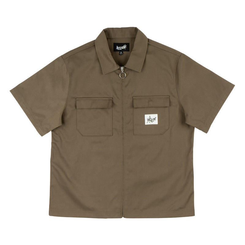 Welcome 'Nephilim Zip Twill' Work Shirt - Stone-1
