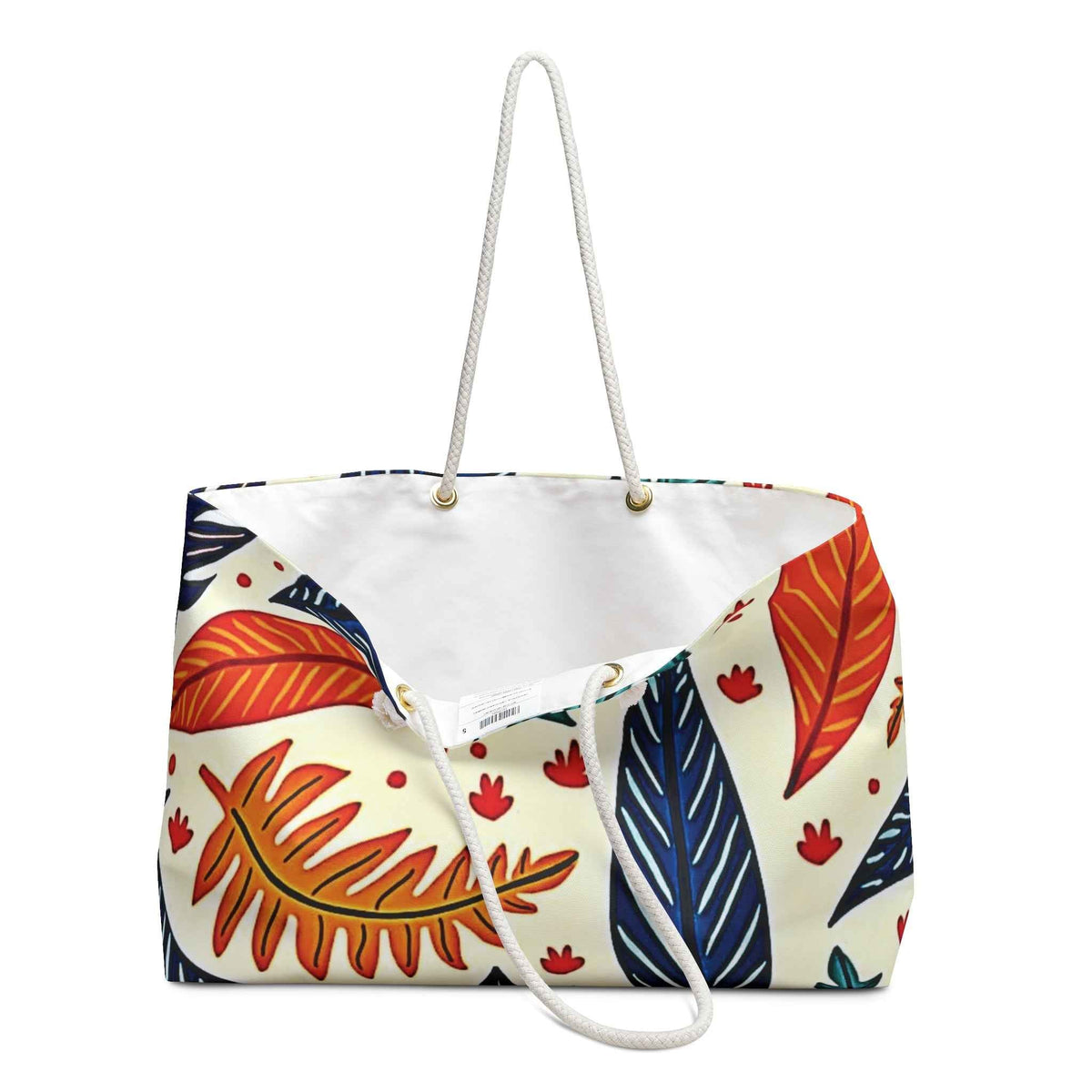 Colorful Tropical Leaves Weekender Bag | Leaf Pattern Travel Tote-3