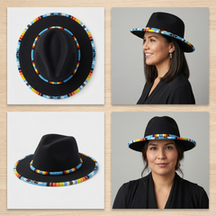 Size-62 Handmade Beaded Hat-6