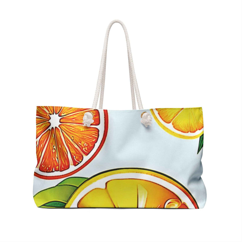 Citrus Slices Weekender Bag | Orange Lemon Large Tote Bag-4