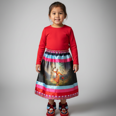 Satin Infants Dancing of Wind Ribbon Skirt-7