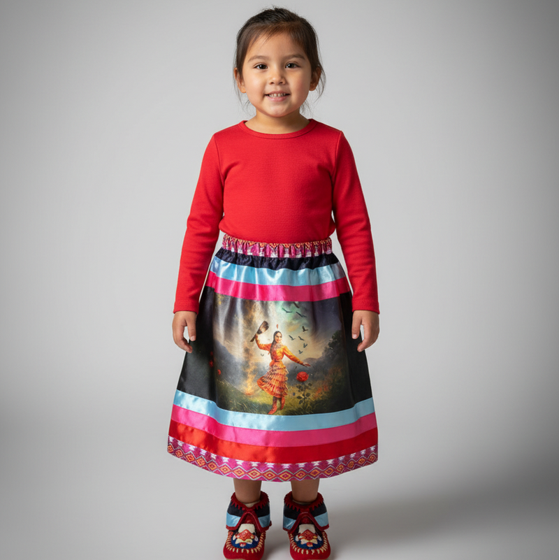 Satin Infants Dancing of Wind Ribbon Skirt-7