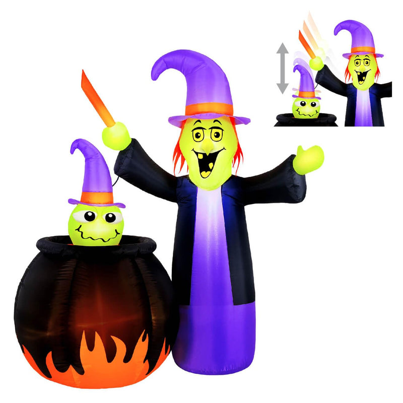 Occasions Halloween 5 Foot Inflatable Animated Witch with Cauldron-1