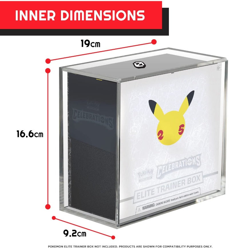 Pokemon ETB Elite Trainer Box w/ Sliding Lid Anti-UV - EVORETRO Acrylic Protector 4.0MM-5