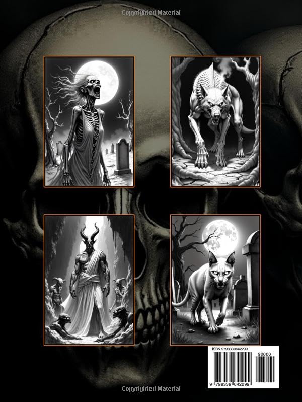 Dark Delights: A Grayscale Gothic Horror Coloring Book for Adults (Hardcover): Dark Delights: 50 Grayscale Pages of Haunting Halloween Scenes to Color for Teens, Adults and Seniors