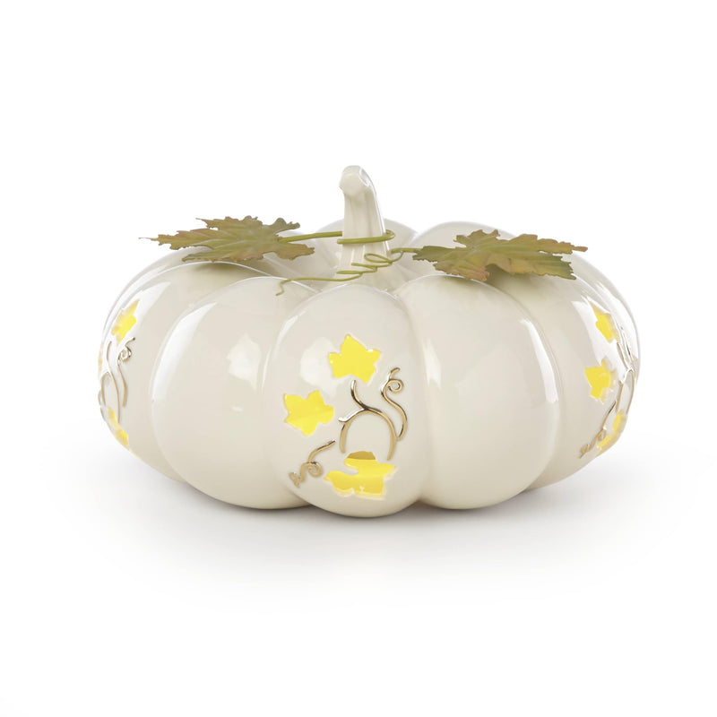Lenox Harvest Lighted Pumpkin Small Halloween Centerpiece-1