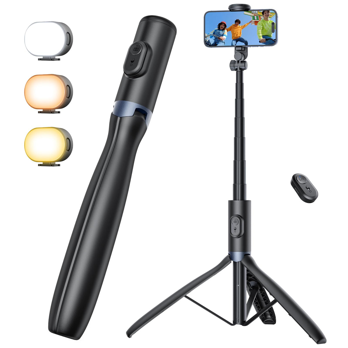 ANXRE 67.7" Photographic Tripod Stand with Light, NT99 Tripod Stand for Cell Phone & Camera & Gopro, Travel Stand Holder with Remote for Content Creator Video Recording