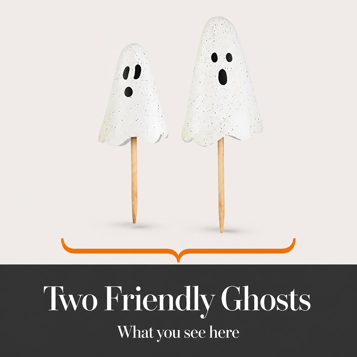 Mud Pie Halloween Metal Ghost Yard Signs, 24", 20"-4