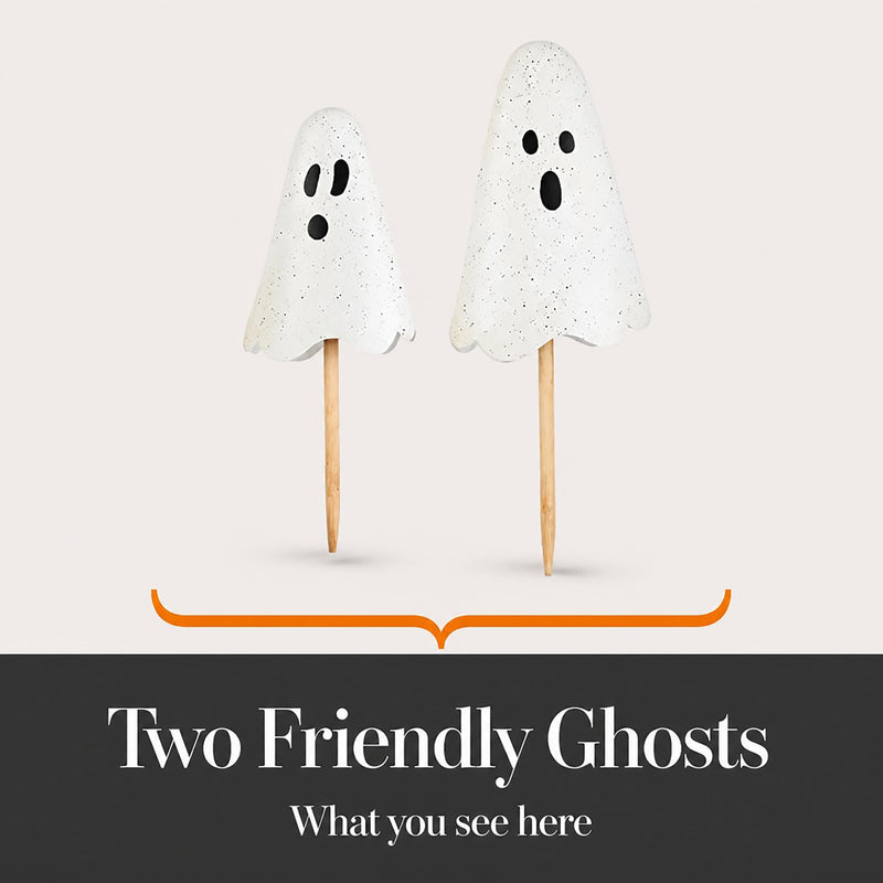 Mud Pie Halloween Metal Ghost Yard Signs, 24", 20"-4
