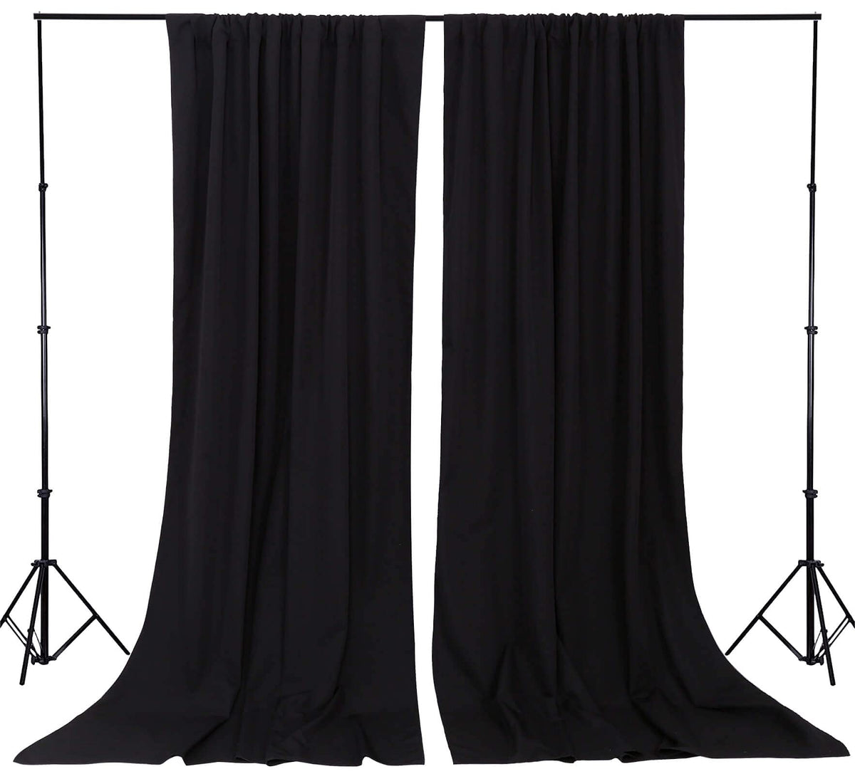 Backdrop Curtains Black Polyester Backdrop for Curtains 2 Packs 5ftx8ft-5
