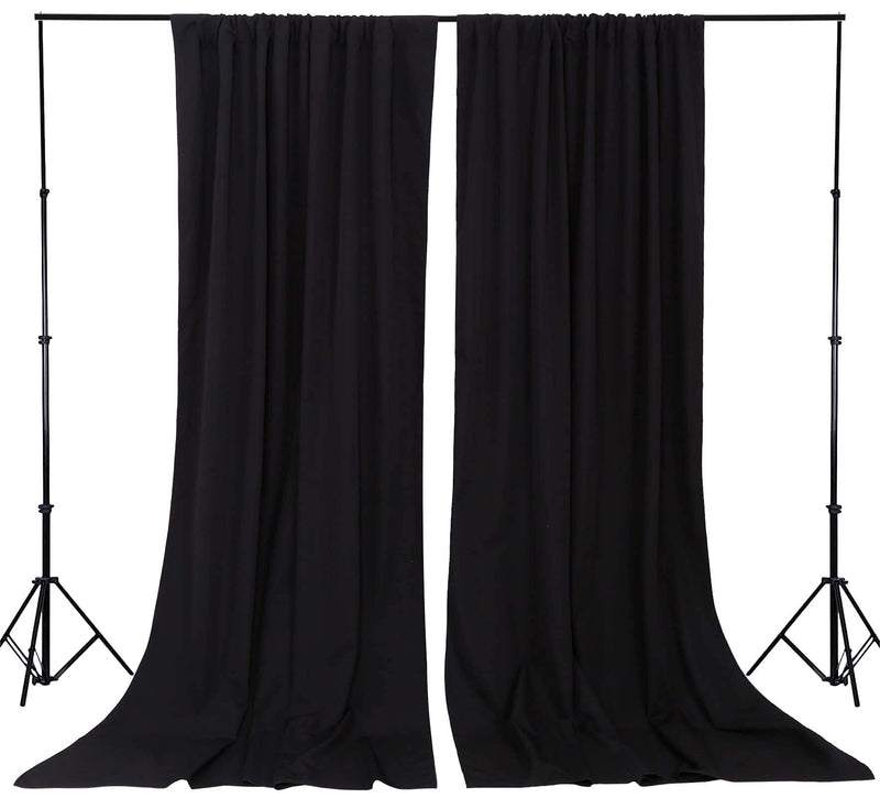 Backdrop Curtains Black Polyester Backdrop for Curtains 2 Packs 5ftx8ft-5