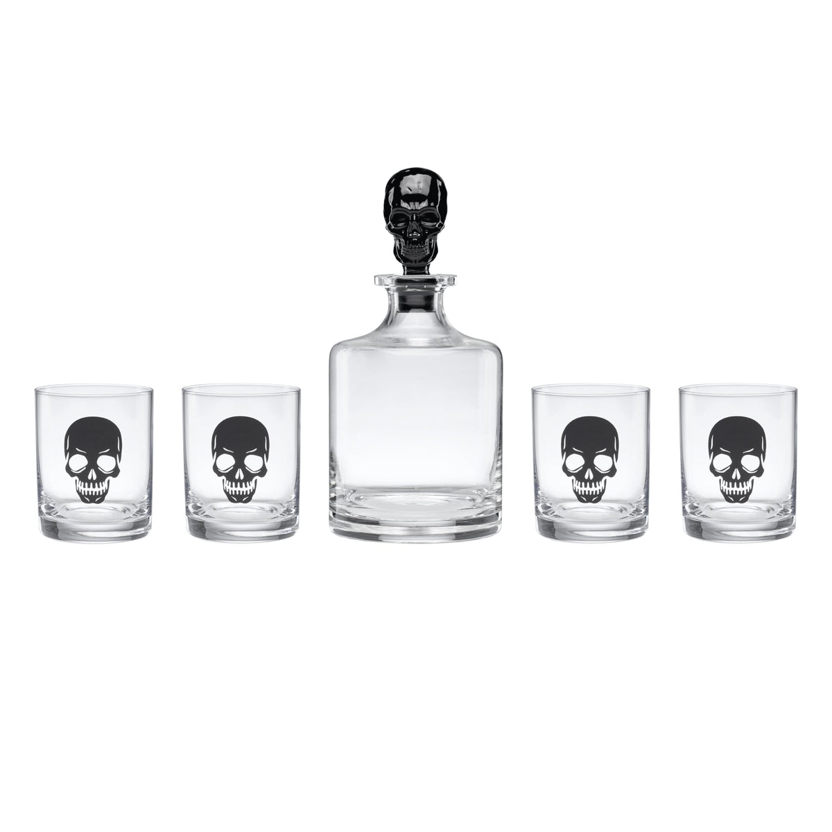 Oneida Vintro Halloween Skeleton 5-Piece Whiskey Glass Set-1