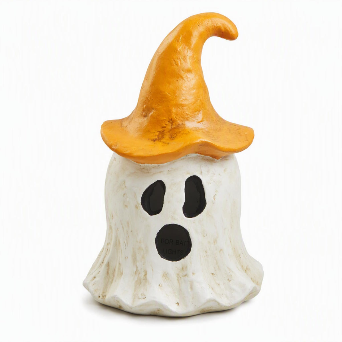 Mud Pie Halloween Lantern, Orange Ghost Witch Lantern, 3.75 x 6.75 Inch-1