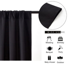 Backdrop Curtains Black Polyester Backdrop for Curtains 2 Packs 5ftx8ft-4