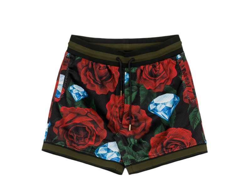 Diamond Supply Co. 'Roses' Mesh Shorts - Multi-1